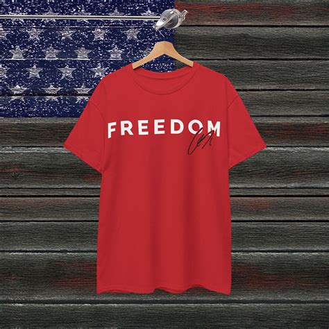 Charlie Kirk Signature Freedom TPUSA Red Shirt