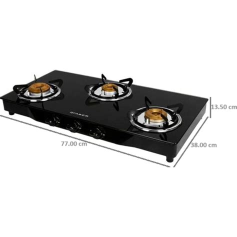 Faber 3 Burner JUMBO 3BB BK AI Toughened Glass Top Corrosion Resistanc ...