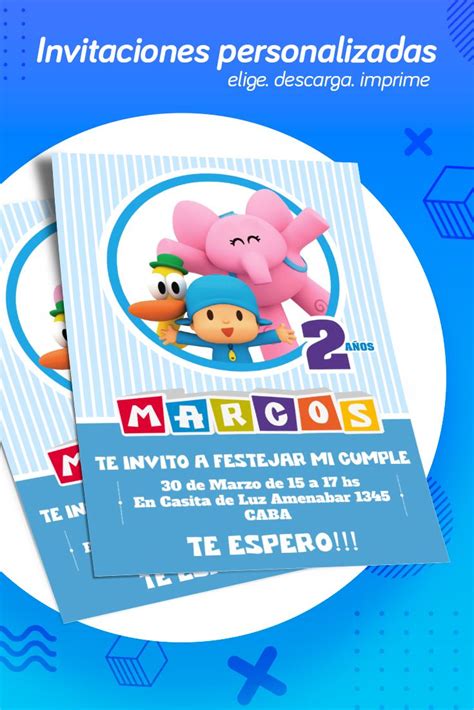 Invitacion Personalizada De Pocoyo Listo Para Imprimir | 1st boy ...
