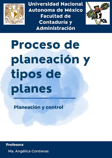 SOLUTION: Proceso de planeacion y tipos de planes trabajo de ...