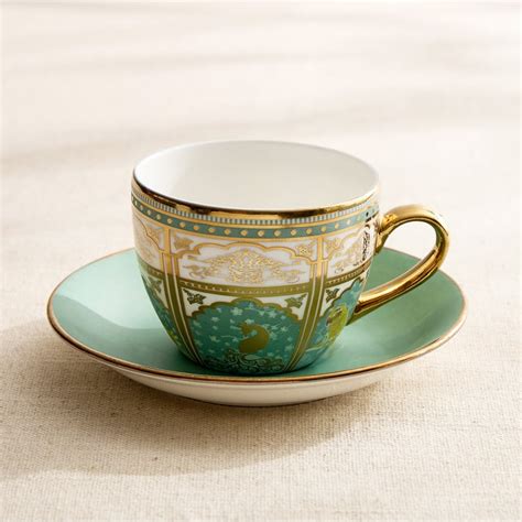 Buy Whirl Set of 4 Bone China Printed Cup and Saucer -180ml from Home ...