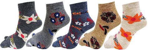 RC. ROYAL CLASS Women Ankle Length Floral Print Thumb Woolen Socks(Pack ...
