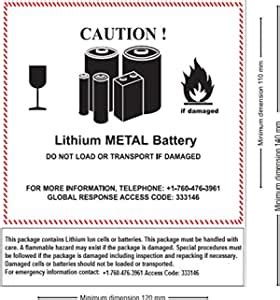 VishYogi Printers - Lithium Metal Battery Label- Hazmat Sticker for ...
