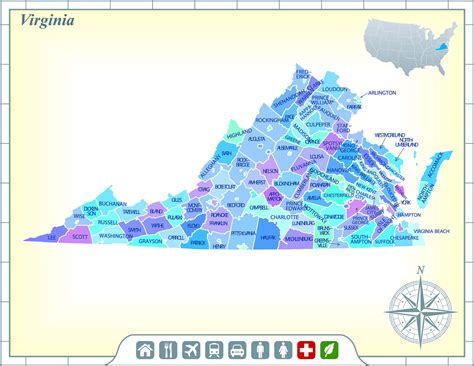 State Of Virginia Map With Counties | Virginia Map