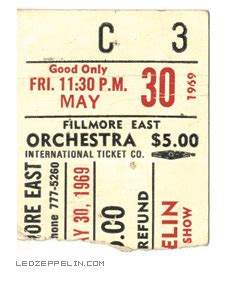 Fillmore East - May 30, 1969 / New York | Led Zeppelin Official Website