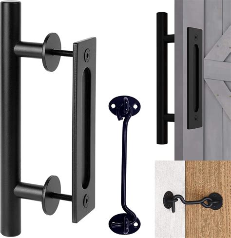 Buy Barn Door Handles Black 12 inch - Sliding Barn Door Handle with ...