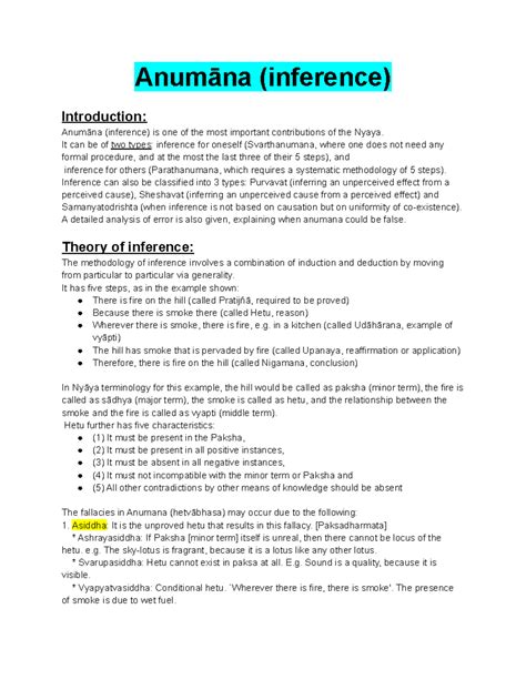 Philiosphy - Inference - Anumāna (inference) Introduction: Anumāna ...
