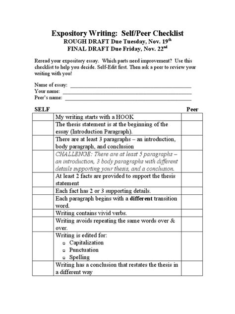 Image result for Expository Writing Checklist