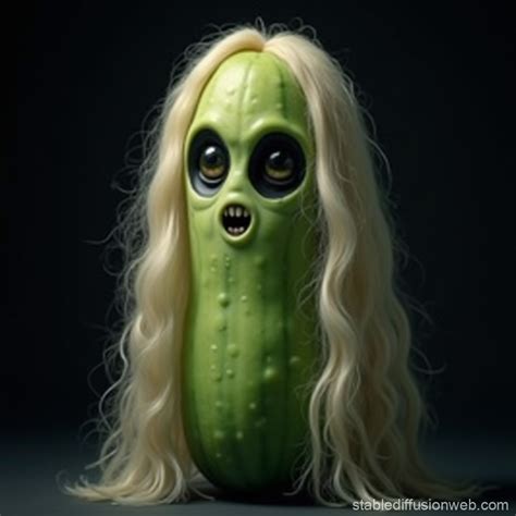 Scary Cucumber Ghost on Dark Background | Stable Diffusion Online