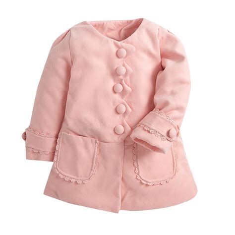 Hopscotch Girls Cotton And Polyester Solid Full-Sleeve Pea Coat in Pink ...