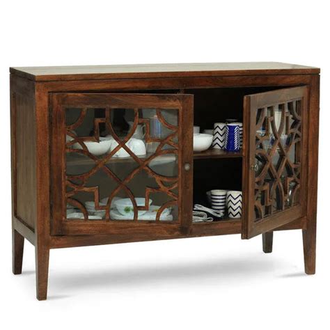Distressed Rustic Solid wood HandCarved Crockery unit for Kitchen | D ...