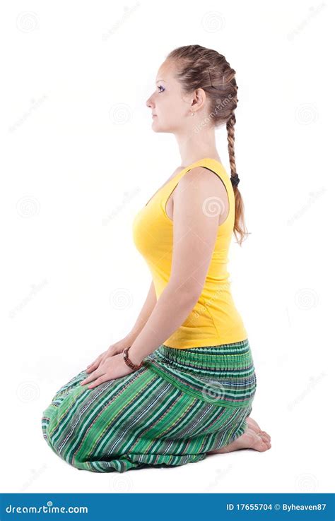 Yoga Vajrasana pose stock photo. Image of care, body - 17655704