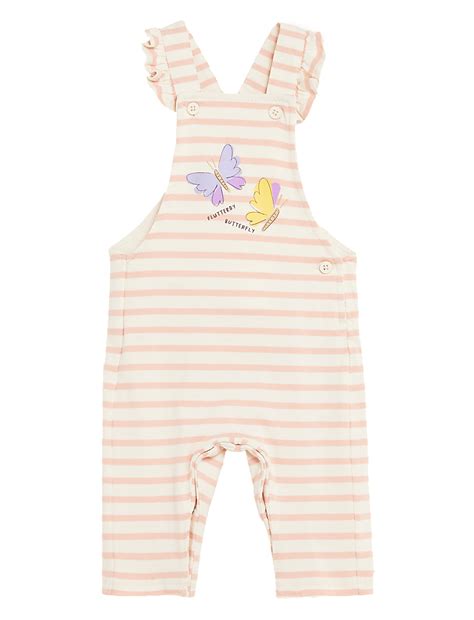 Buy Pure Cotton Striped Dungarees at Marks & Spencer
