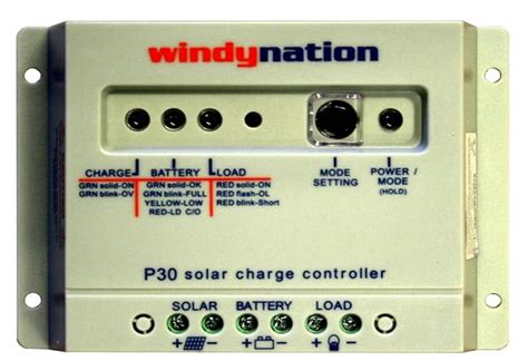 WindyNation P30 30A Solar Panel Regulator Charge Controller 12V 24V ...
