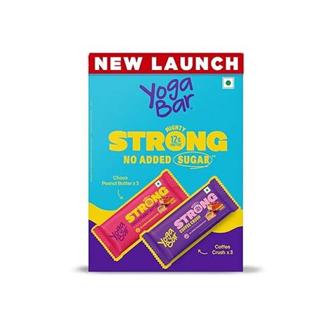 Yogabar Strong 12g Protein Bar Variety Pack of 6 (3 x Choco Peanut ...