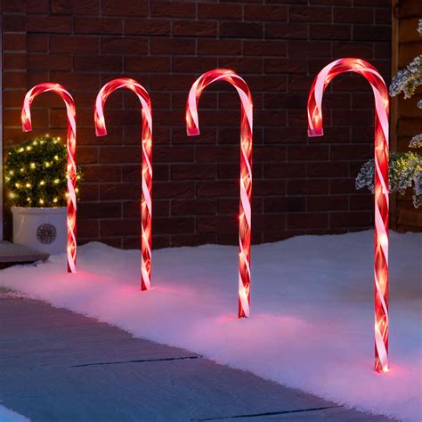 Marco Paul Christmas 6 Candy Cane Lights with 60LEDs, Battery Operated ...