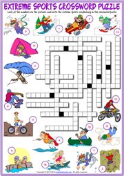 Extreme Sports ESL Vocabulary Worksheets