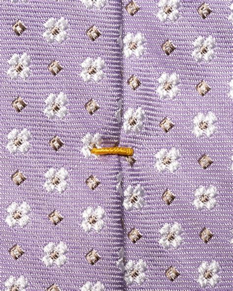 Light Purple Floral Silk Cotton Tie - Eton