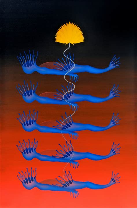 "Death To A Well": Red-Violet contemporary painting by Nitesh Panchal ...