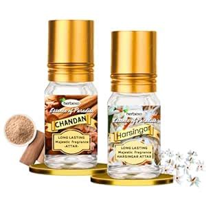 Sandalwood & Harsingar Attar Combo | Pure Natural Ittar/Itra | Long ...
