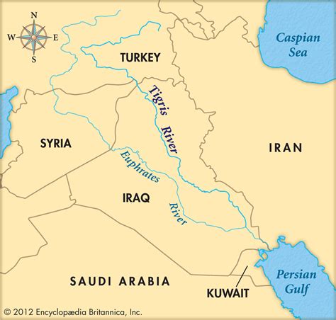 Middle East Map With Rivers