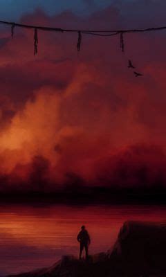 Download wallpaper 240x400 man, silhouette, alone, rocks, water, sunset ...