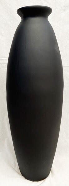 Large Matte Black Liso Ceramic Floor Vase 14W x 42"H | Steinhafels