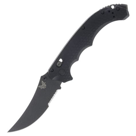 Benchmade Mini Bedlam 3.45in Partially Serrated Black Trailing Point