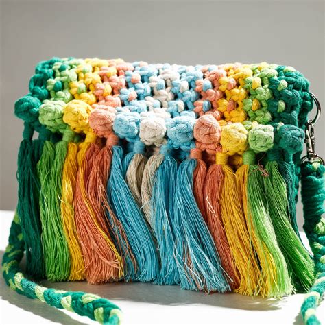 Multicolor Thread Work Handcrafted Macrame Sling Bag
