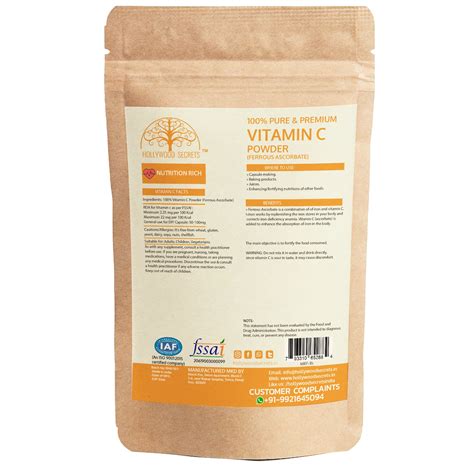 Vitamin C Ferrous Ascorbate Powder 100gm – Hollywood Secrets