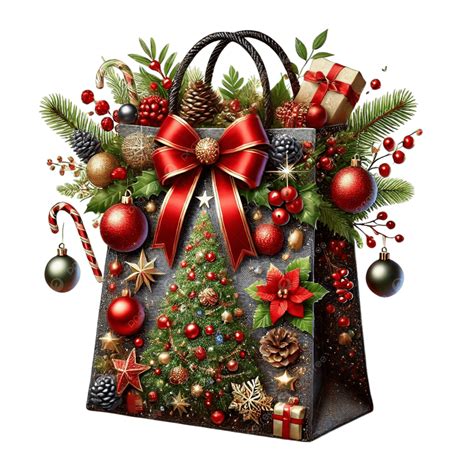Rustic Christmas Gift Bags, Rustic Christmas, Gift Bags PNG Transparent ...