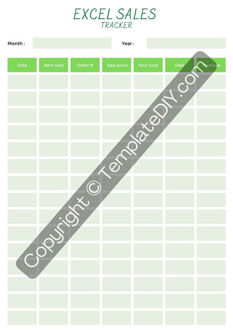 Excel Sales Tracking Template Blank Printable PDF, Word | Excel, Sales ...