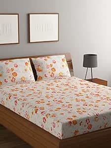 Bombay Dyeing 140 TC 100% Cotton Multicolor Elixir King Double Bedsheet ...