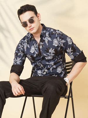 Buy The Indian Garage Co Men Slim Fit Full Sleeves Cutaway Collar ...