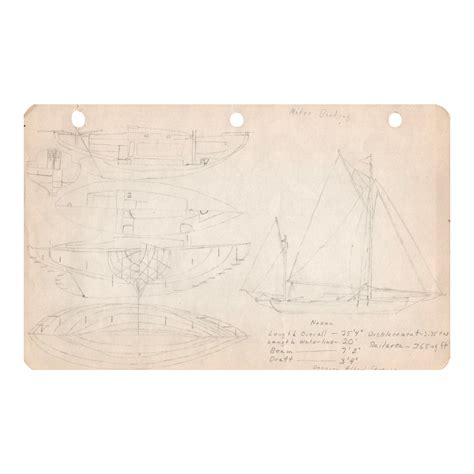 1940s Maine Marine Architectural Drawing on Paper | Chairish