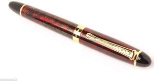 Ledos Jinhao RED Ice Flower 18 KGP Nib Rubber Grip LUXURY Fountain Pen ...