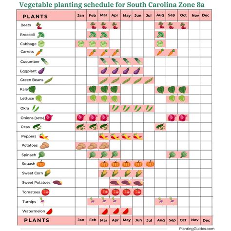South Carolina Planting Schedule