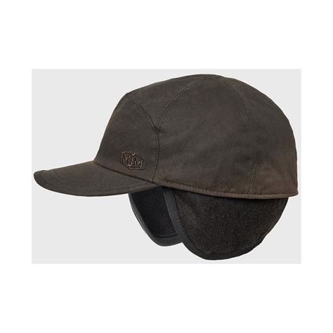 Brown Waxed Cotton Miko Cap with Ear Flaps Reference: 21025 ...