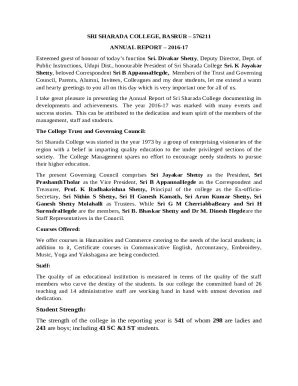 Annual Report of Sri Sharada College Doc Template | pdfFiller