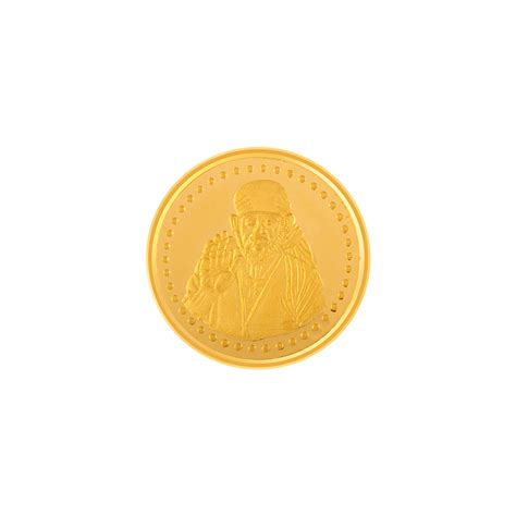 P.C. Chandra Jewellers 22k (916) 5 gm Sai Baba Yellow Gold Coin