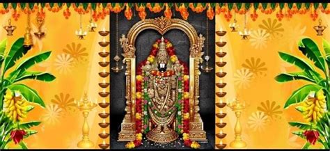 Talambralu Lord Venkateshwara Swamy Temple Theme Style Backdrop Cloth ...