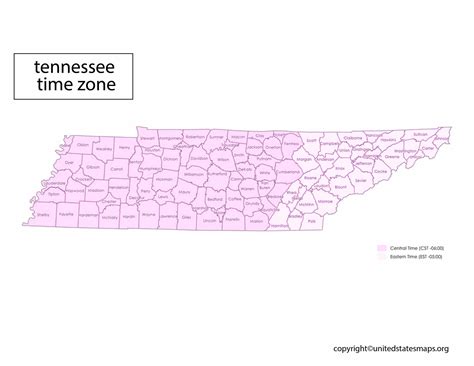Tennessee time zones map - statlighting