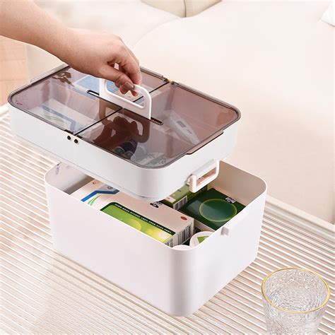 Euaioeiu Portable Pill Organizer Box with Adjustable Dividers, Daily Weekly Monthly Medication ...