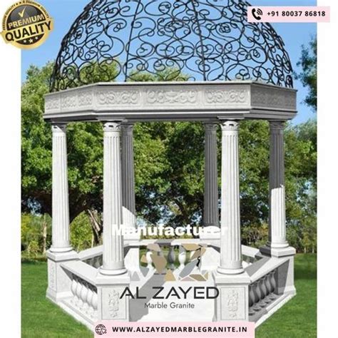 Marble Garden Gazebo - White Sandstone Gazebo Manufacturer from Makrana