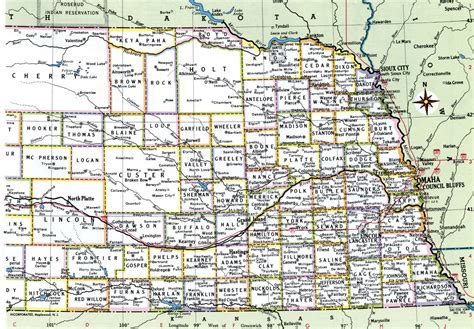 Map Of Counties Of Nebraska