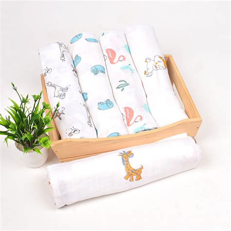 Baby Muslin Swaddle -100x100 cm - Pack of 5 - Animal – Moms Home