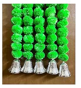 Buy SPHINX Artificial Marigold Fluffy Flowers and Golden/Silver Hanging ...