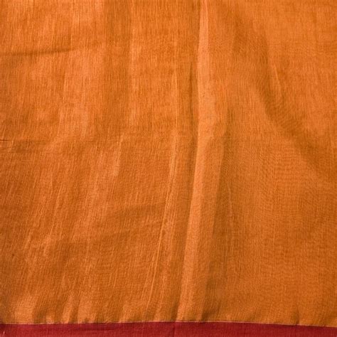 Tissue Orange With Red Border Fabric – Sanskruti