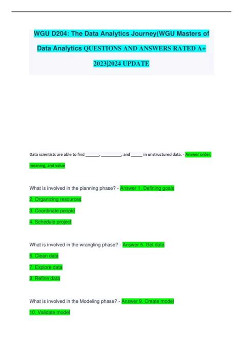 WGU D204: The Data Analytics Journey(WGU Masters of Data Analytics ...