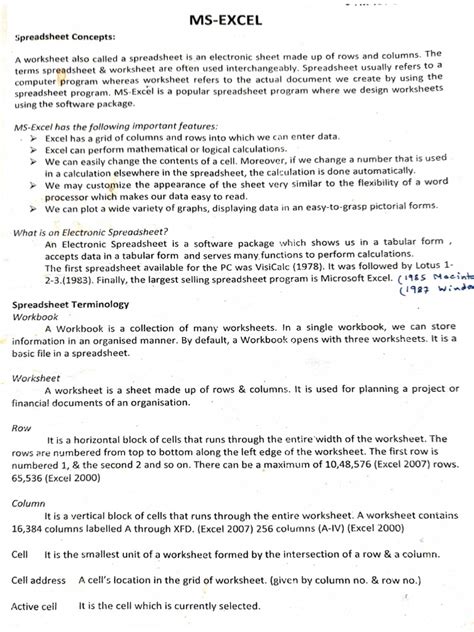 Image result for Microsoft Excel Notes